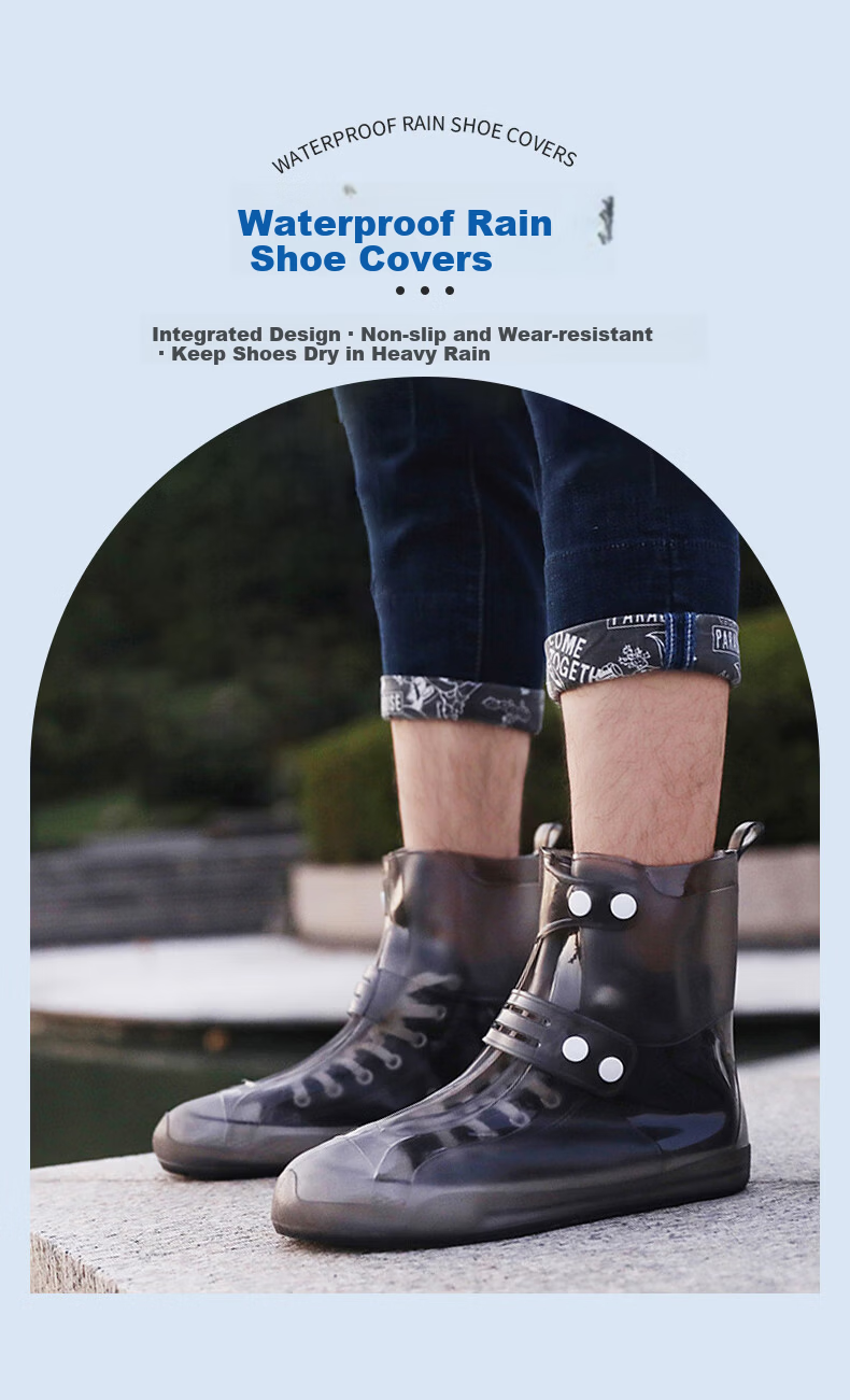 Lelandi Waterproof Rain Shoe Covers Thickened Wear-Resistant Non-Slip Rain Boots for Men and Women Size 36/37 L1150 1