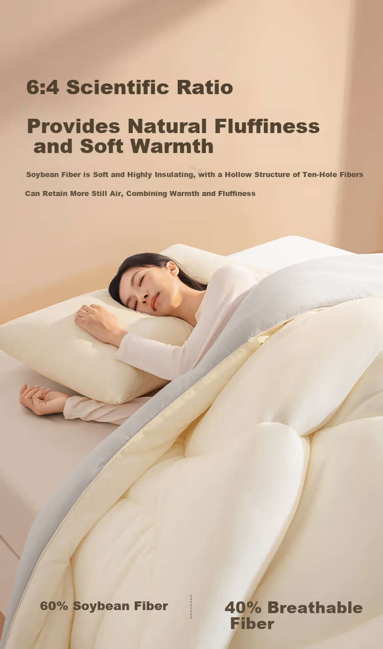 JD Jingzao 60% Soybean Fiber Quilt Core A-Class Antibacterial Breathable Thickened Warm Single Winter Quilt 4.8 Jin 1.5x2m 6