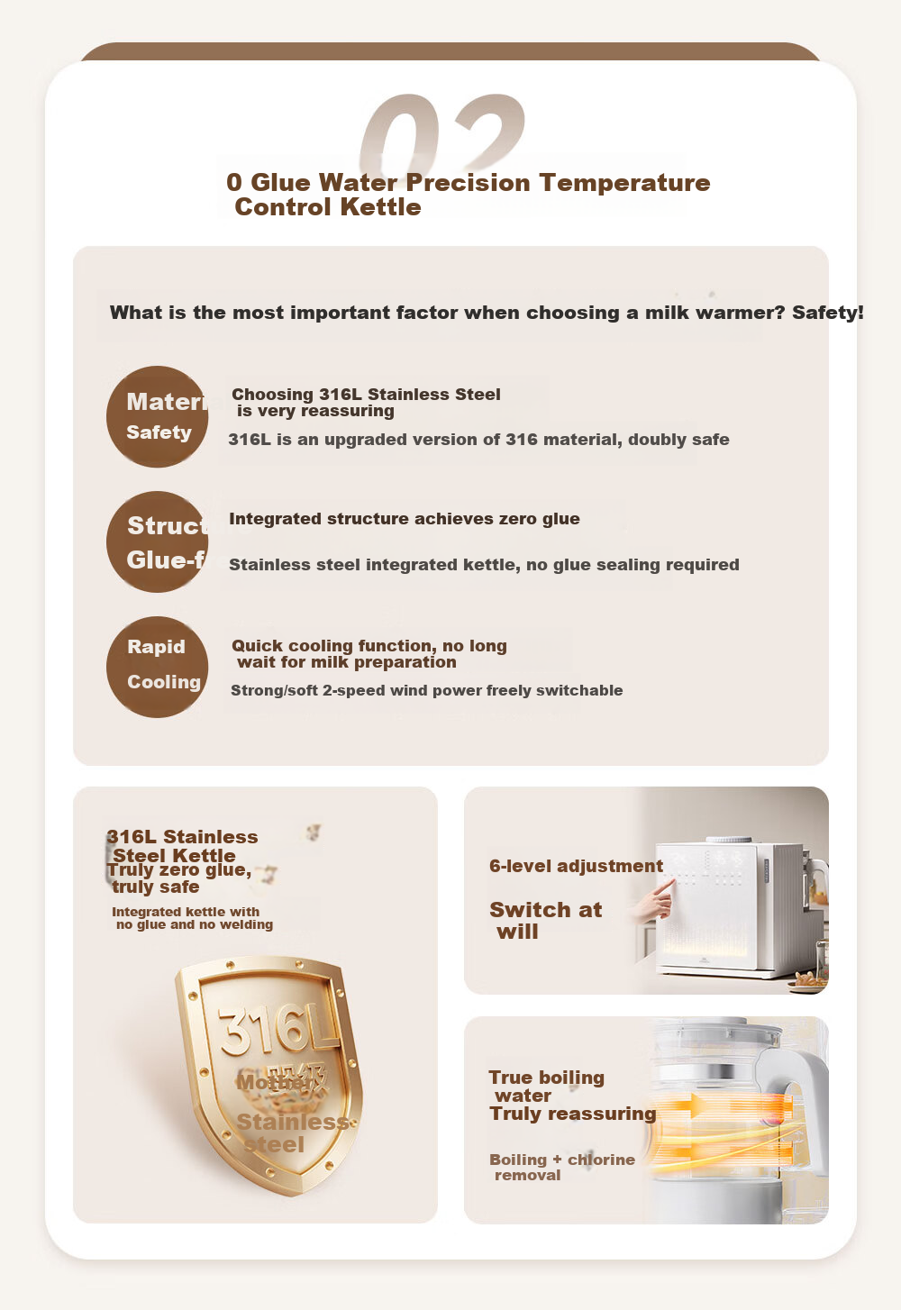 YEEHOO (YEEHOO) [Mirei Collaboration Edition] All-in-One 3-in-1 Feeding Station Baby Sterilizer, Bottle Warmer, Milk Frother with Drying Function 5
