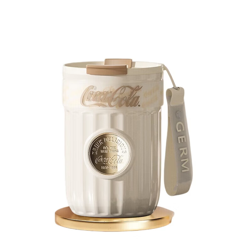 Germ Coca-Cola Badge Insulated Straw Cup GE-CK23AW-B55-2 Snow White 400mL (Each)