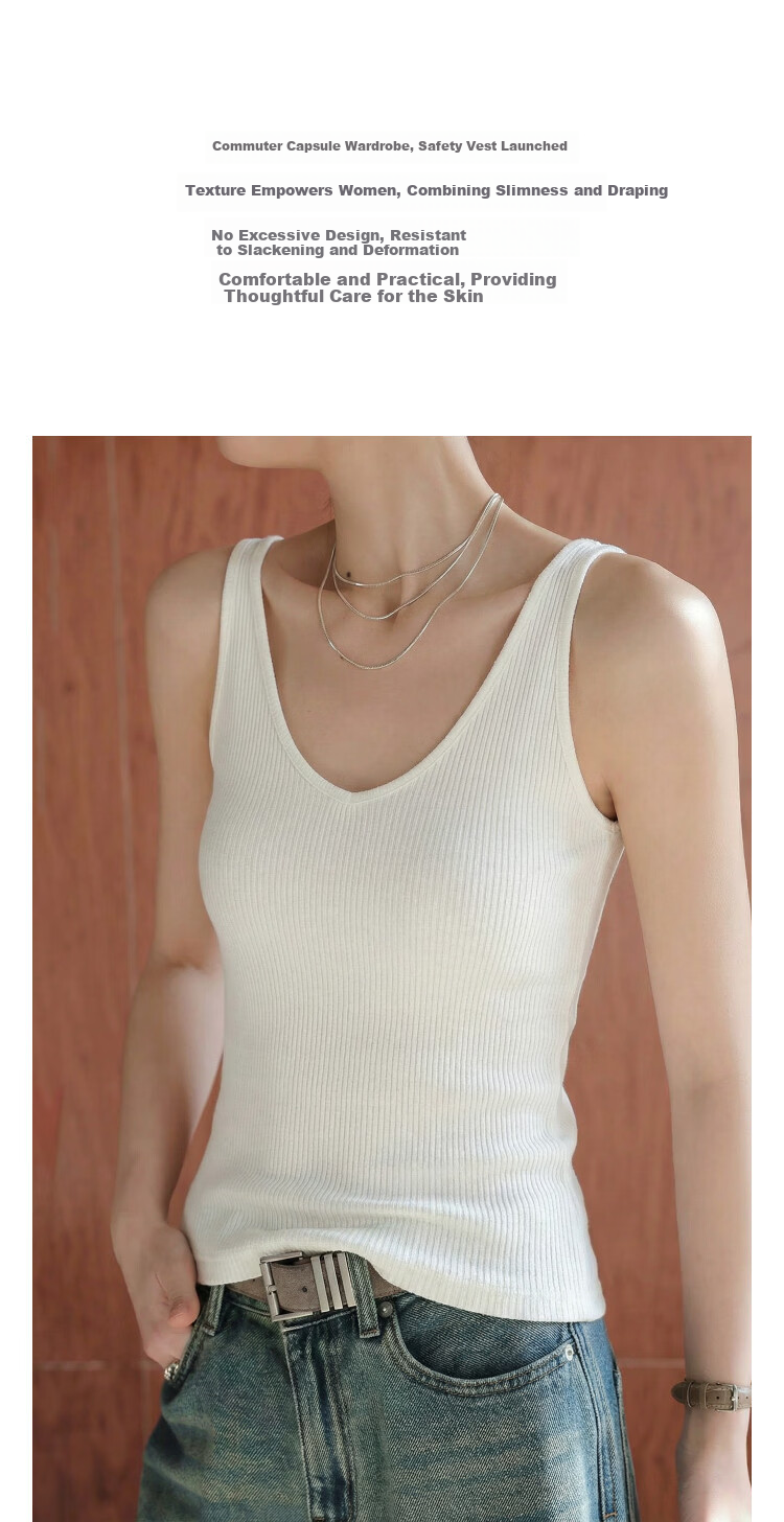 Demana [Cool Breeze Casual] Spring Minimalist U-Neck Sleeveless Stretchy Slimming Tank Top T-Shirt for Women Premium Feel 2