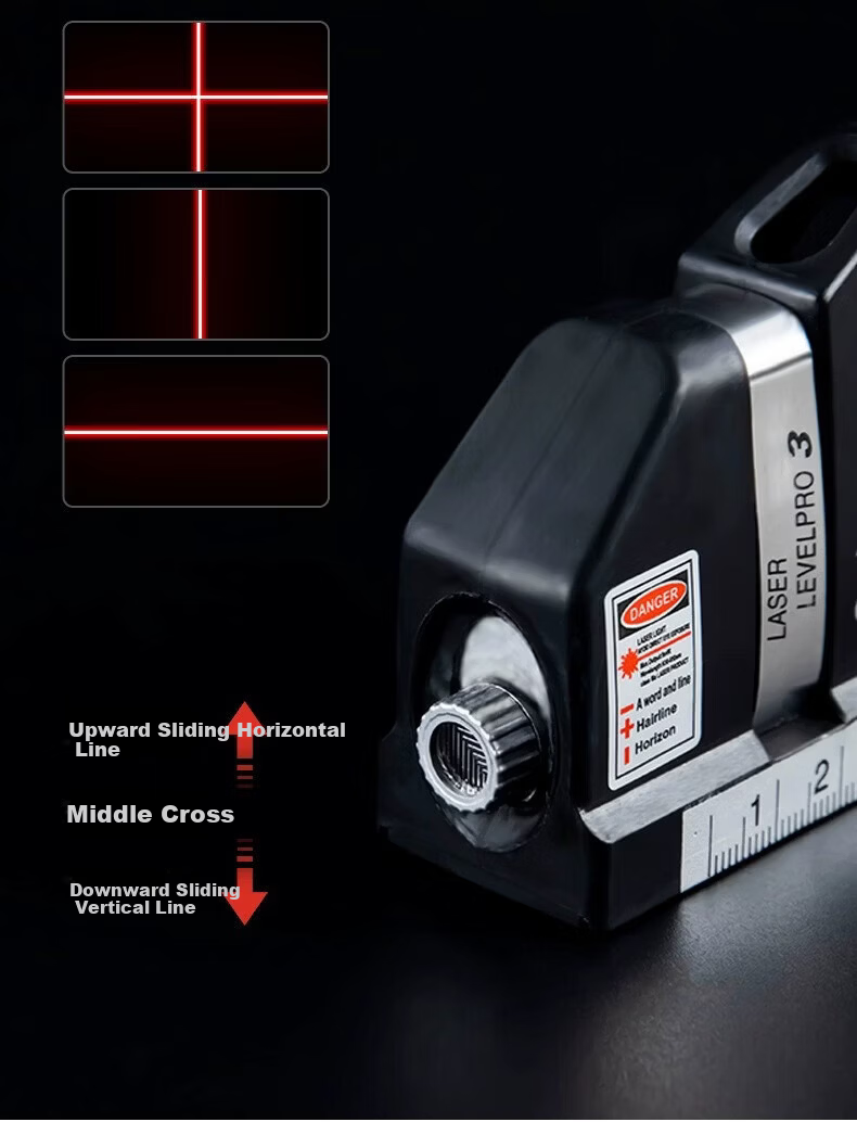 ZhuGu Laser Level High-Precision Multifunctional Infrared Level 4-in-1 with Tape Measure Laser Line Projector 6