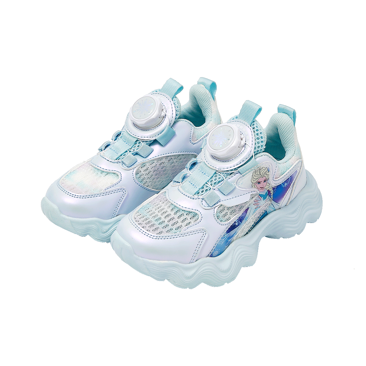 Disney Frozen Girls' Dad Sneakers Summer Kids' Breathable Mesh Sports Shoes Light Blue Size 27