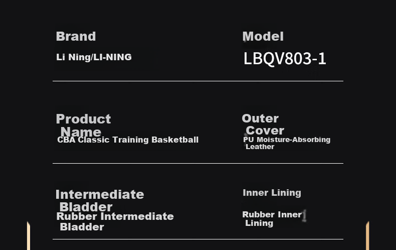 Li-Ning CBA Classic Gold Label Basketball Adult Outdoor Wear-Resistant Dustproof Professional Game 957 II Basketball Gift 25