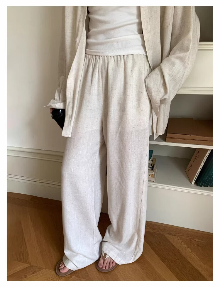 ICH MODE "Bangkok Holiday" Linen Shirt Women Lazy Style Physical Sun Protection Long Sleeve Shirt Linen Color L 28