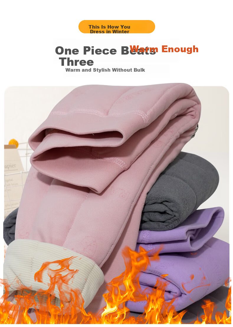 YUZHAOLIN Kids Thermal Pants Boys and Girls Autumn Winter Thickened School Uniform Essential Thick Warm Pants Light Gray 170 1