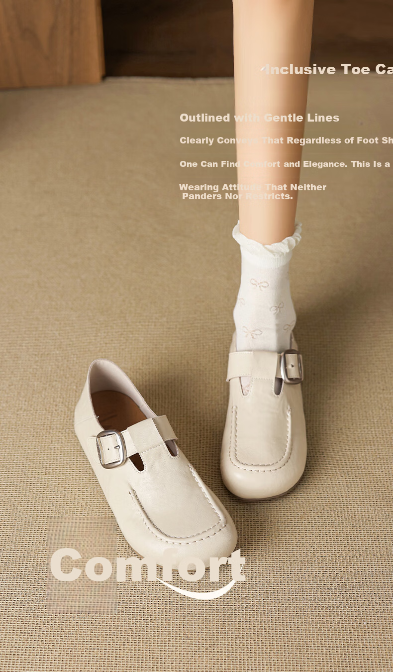 St&Sat Genuine Leather Loafers for Women, 2026 New Summer Style, Full-Coverage Retro Versatile Slip-On Soft-Soled Comfortable Commuter Birkenstock Shoes 9