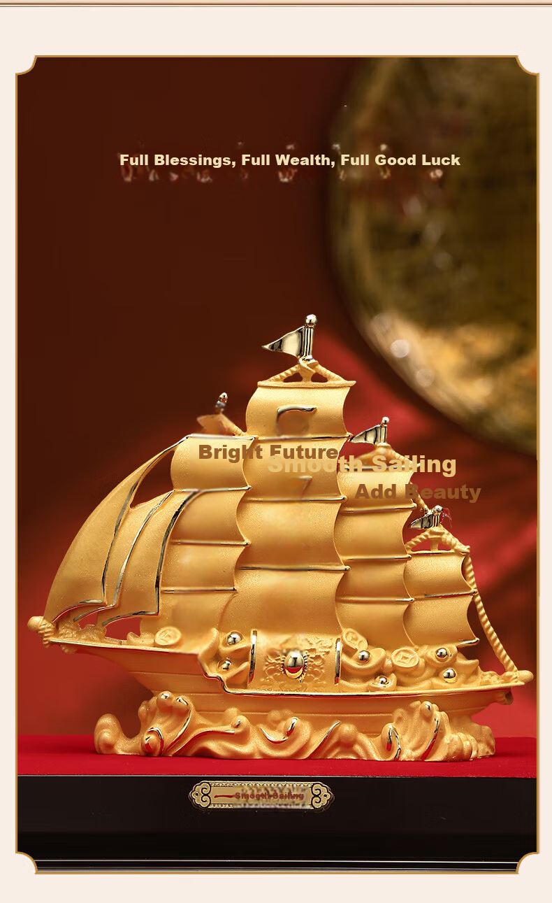 HUI XUAN LI Fortune Gold Dragon Fish Ornament Velvet Gold Moving House Opening Gift Living Room Entrance Office High-End Decorative Item 4