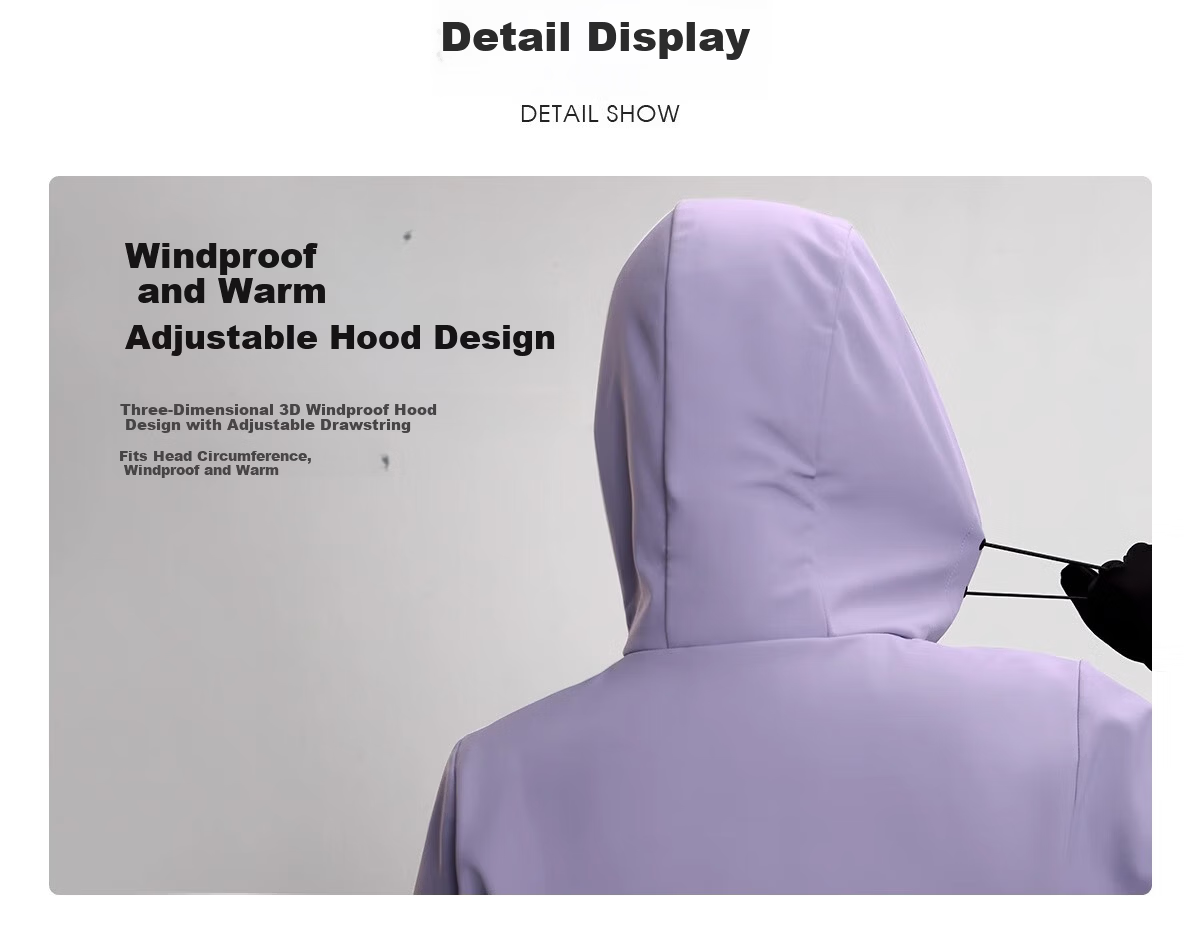 Camel Women's Softshell Jacket Windproof Waterproof Fleece Lined Warm Anti-Static Hooded Jacket for Men 36
