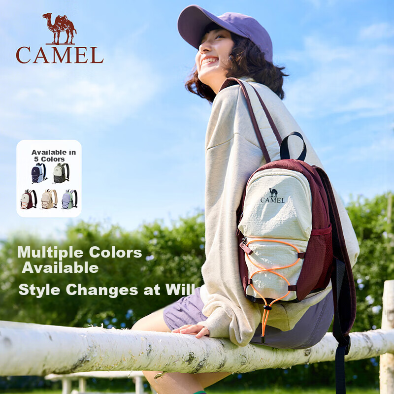 CAMEL Sports Casual Backpack Unisex 2026 Travel Outdoor Hiking Water-Resistant Lightweight Double Shoulder Bag 1036A