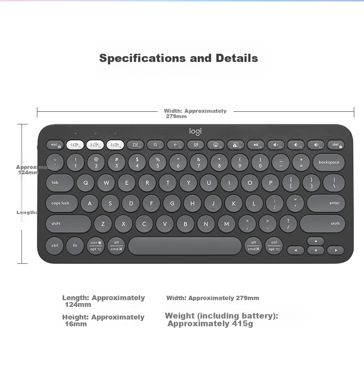 Logitech Stylish Series K390 Wireless Bluetooth Keyboard Ultra-thin Portable New Upgrade Sand Color 79 Keys 10