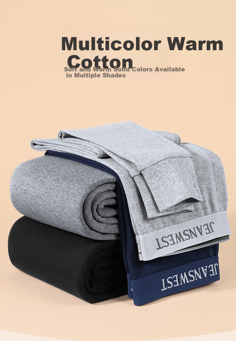 Jeanswest Men's 100% Cotton Thermal Long Johns Autumn Thin Skin-Friendly Cold-Resistant Underwear 8