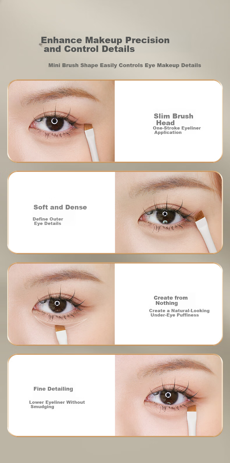 Rownyeon Flat Blade Lower Eyeliner Brush Angled Eyeliner Brush 237 Ultra Fine Detail Lower Lash Line and Aegyo Sal Defining Brush 5