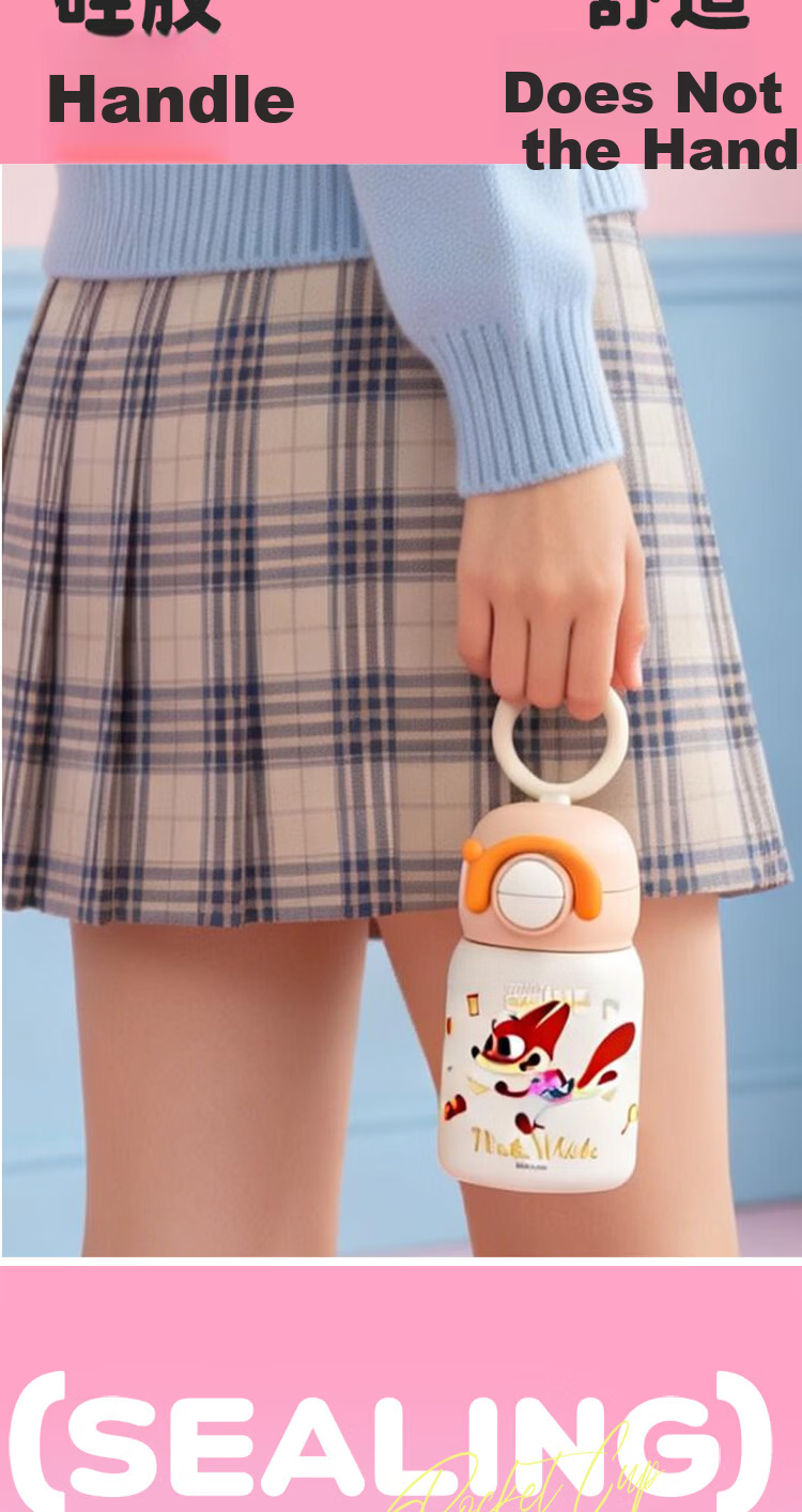 Disney Mini Stainless Steel Insulated Pocket Water Bottle for Women, Small Capacity Student Tea Cup, Portable Couple's Mug 10