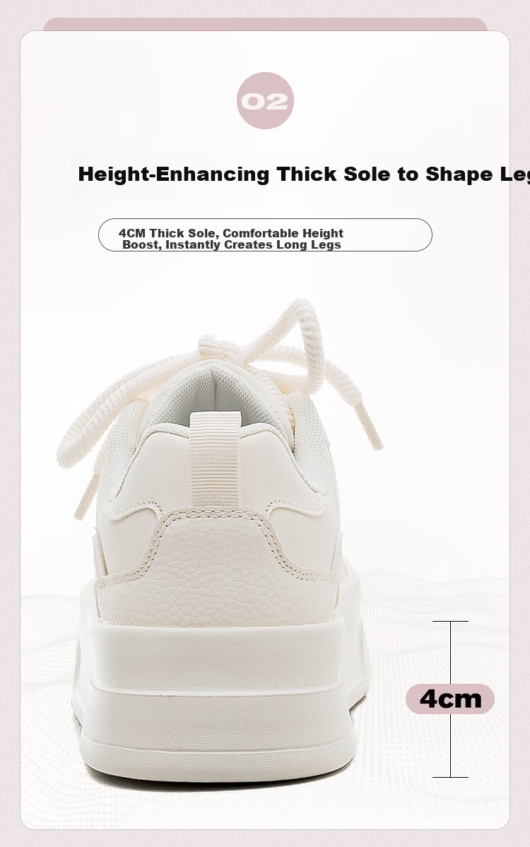 Warrior Official Women's Casual Shoes 2026 Spring New Versatile Height-Increasing Sneakers Beige 38 (240mm) 6