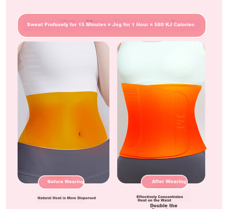 361° Sweat Waist Support Silver Ion Fat Burning Abdomen Slimming Shaping Waist Trainer Running Fitness Summer Belly Slimming Device 7