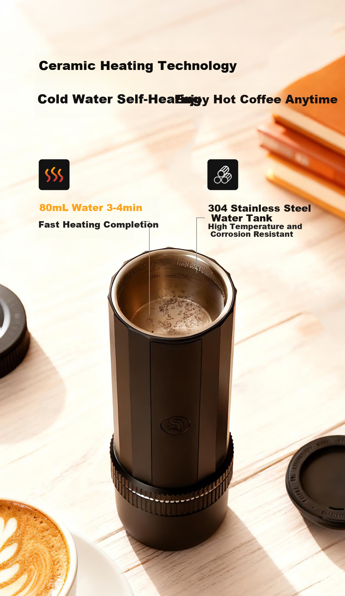 Hero Yicui Professional Portable Espresso Coffee Machine Electric Portable Coffee Maker for Outdoor Travel 5