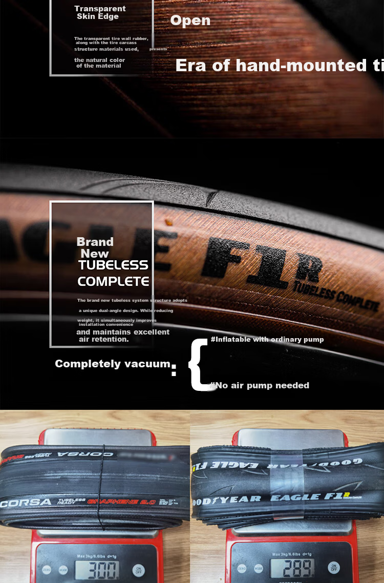 Goodyear Eagle F1R 700x30 Road Bike Tire Racing Lightweight All-Purpose Open Tread Black 4