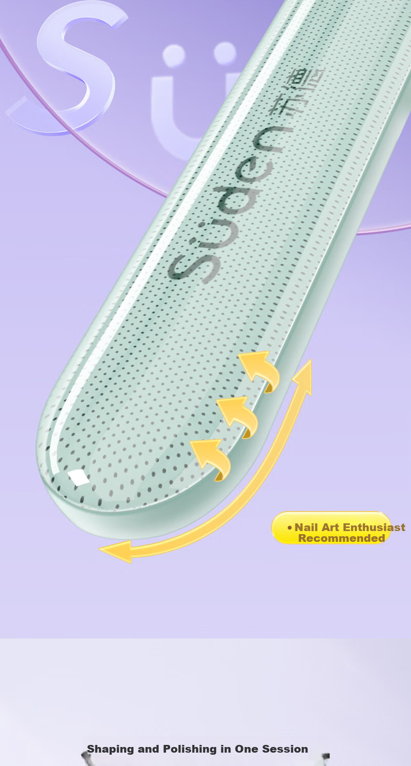 Suden Double-Ended Nano Glass Nail File Manicure Buffer Polishing Tool 8