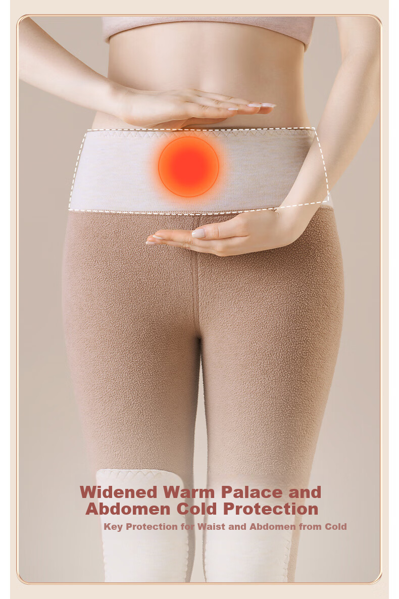 MiiOW Women's Thermal Pants [Warm Palace Knee Protection] Autumn Lamb Wool Fleece Thickened Cashmere Silk Cotton Leggings 2025 New Edition 8