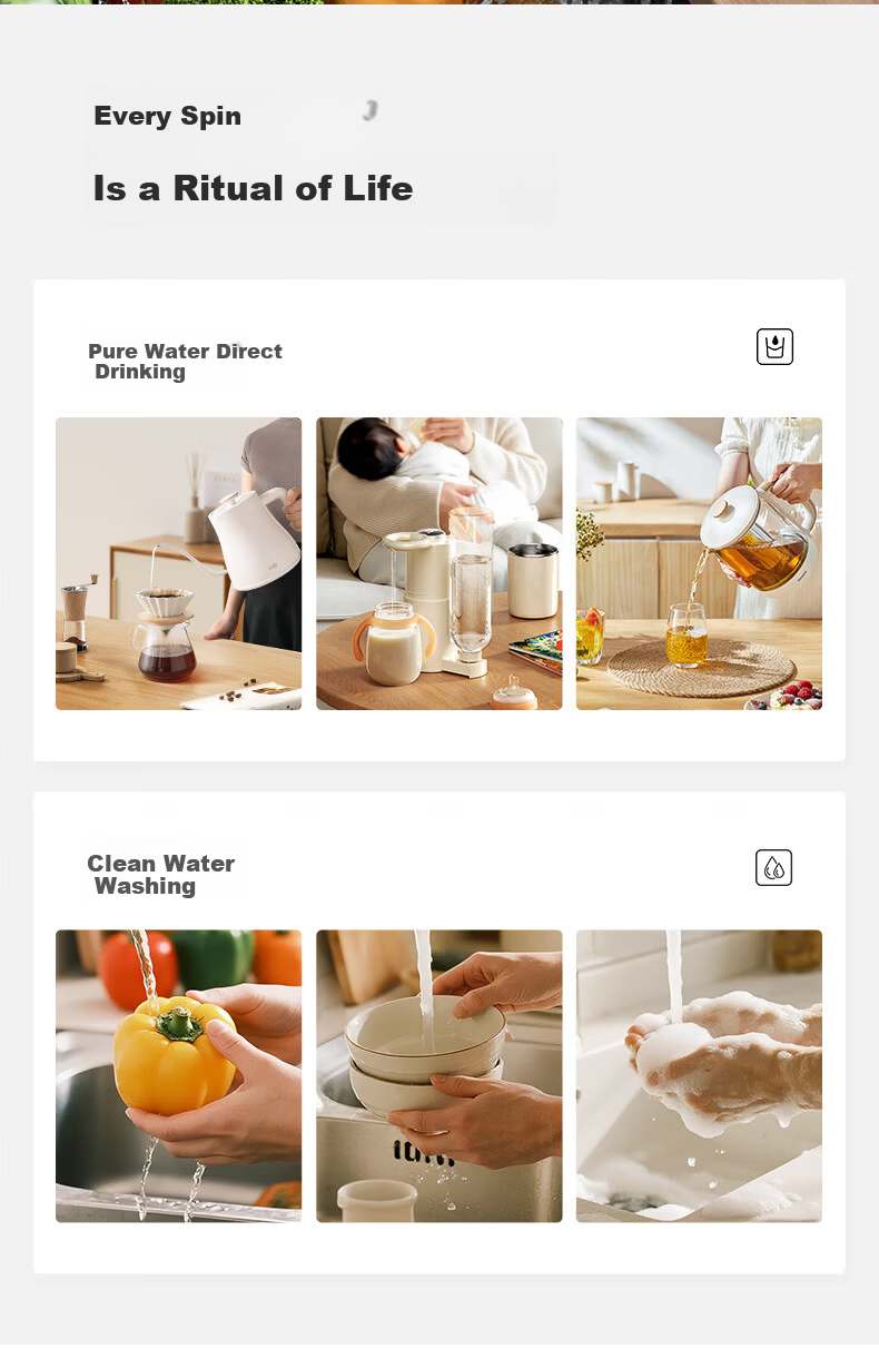 XiaoZhi Kitchen Under-Sink Water Purifier Dual-Core Dual RO Ultra-Pure 1200G Household Kitchen Zero Scale Zero Stale Water RO Reverse Osmosis Direct Drinking R6 10