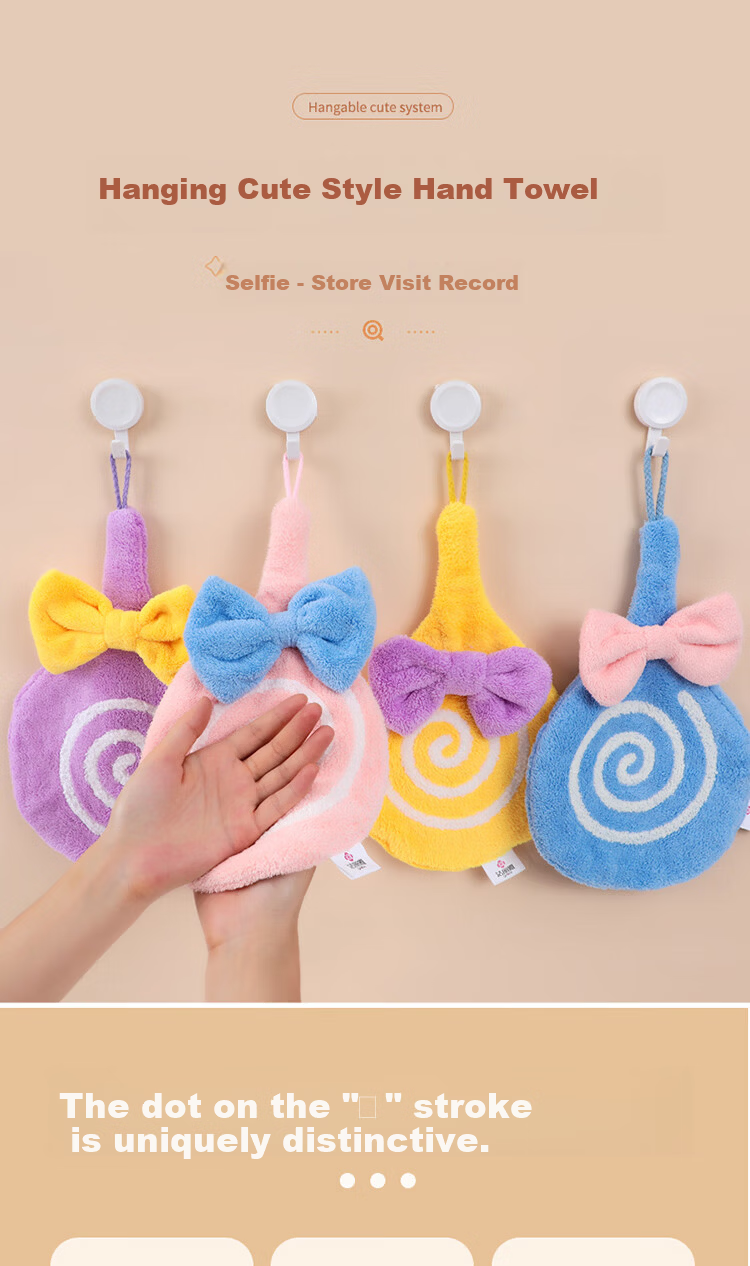 Grace Hanging Colorful Lollipop Hand Towels Multipurpose Small Towels for Bathroom Kitchen 4-Pack Sports 1