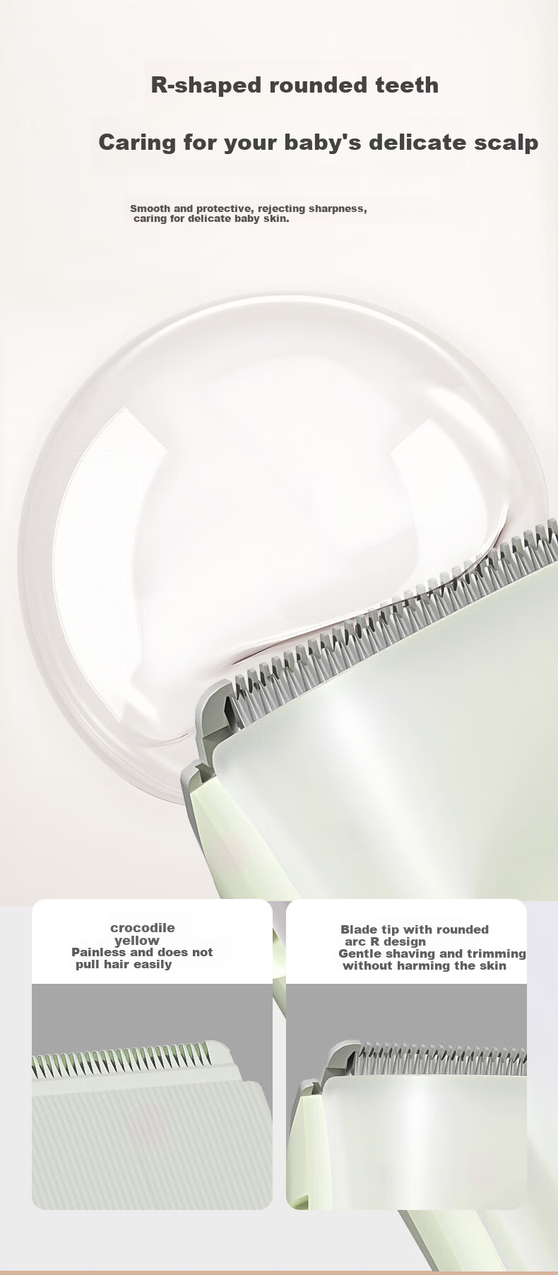 Beingmate Baby Hair Clipper Silent Waterproof Rechargeable Automatic Hair Suction Infant Hair Trimmer Baby Haircut Tool 3