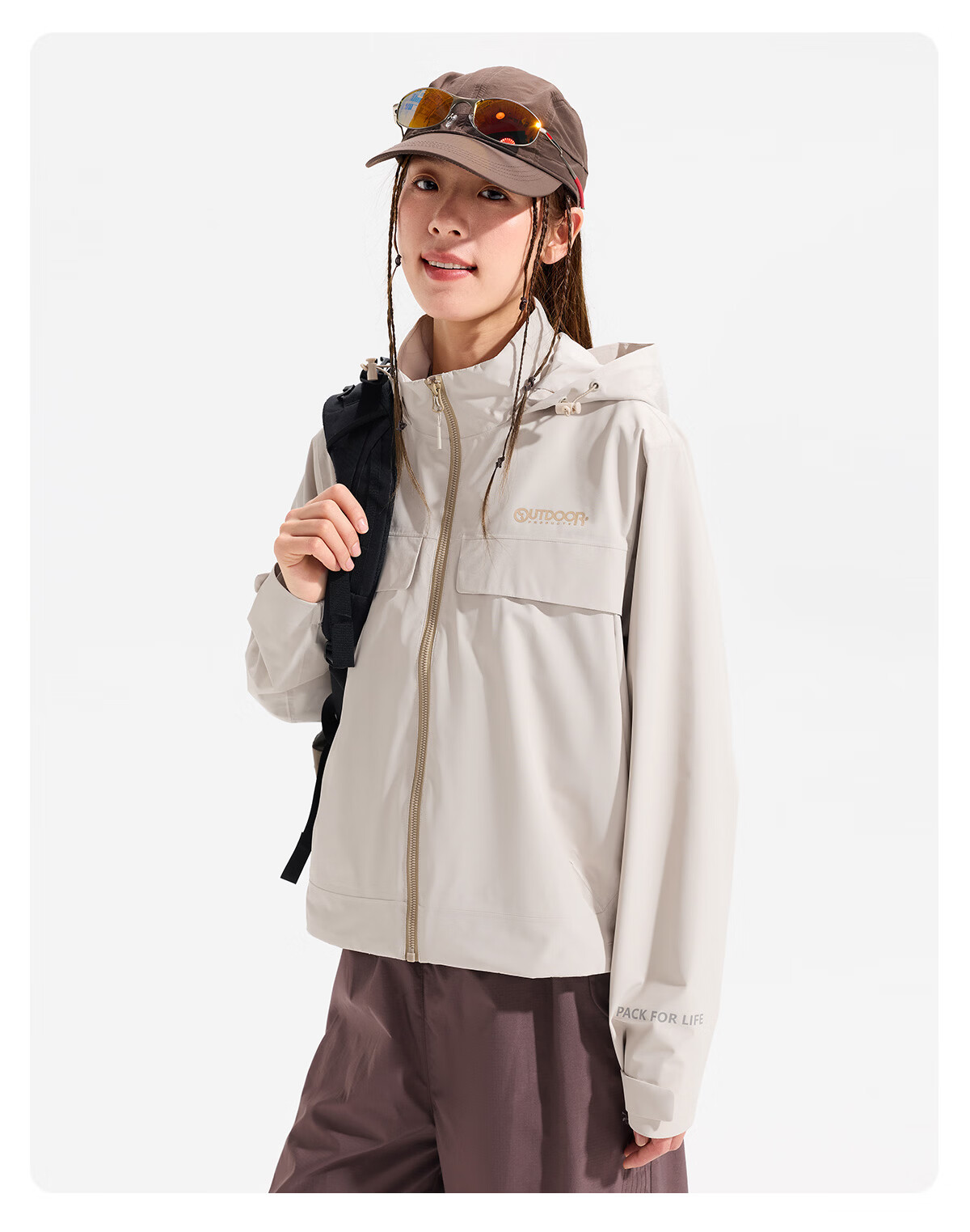 OUTDOOR PRODUCTS Women's Single-Layer Spring/Summer 2026 Fashionable Water-Repellent, Durable, Tear-Resistant Jacket OFDC612303 Natural Yellow M 16