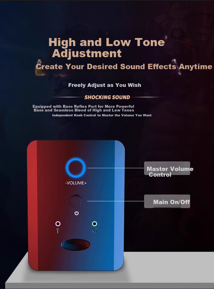 SADA S-201 Microphone Computer Speaker Headset All-in-One Desktop 2.1 Bluetooth Wired Multimedia Subwoofer Laptop Speaker 6