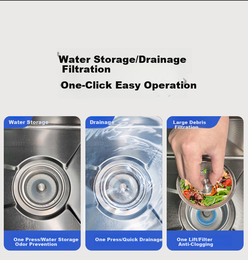 Haier 5.0 Kitchen Sink Nano Large Single Bowl Multifunctional Dishwasher Integrated Basin 304 Stainless Steel Pop-up Drain Vegetable Washing Basin 6