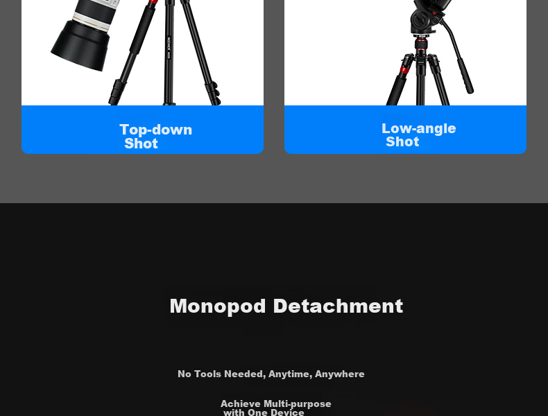 NEEWER Aluminum Alloy Lightweight Tripod for DSLR And Mirrorless Cameras, Professional Universal Photography And Video Stand, Outdoor Travel Monopod SAB264 10