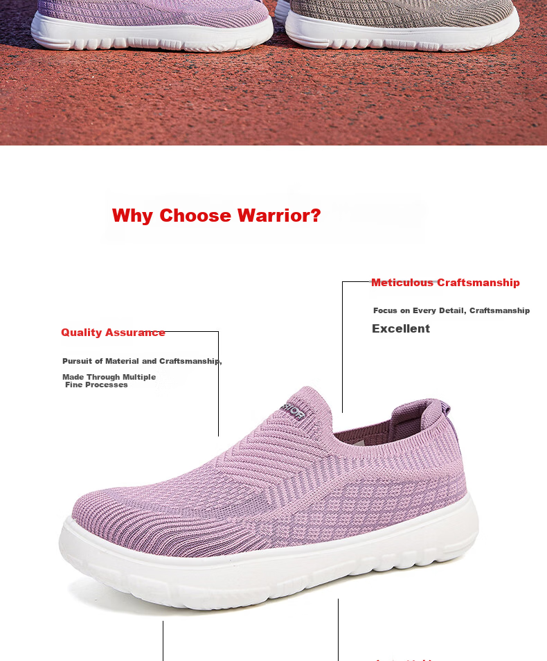 Warrior Mom Shoes Spring Summer New Breathable Cotton Insole Slip-On Mesh Non-Slip Casual Shoes Rose Red Size 37 2