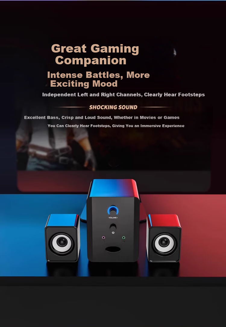 SADA S-201 Microphone Computer Speaker Headset All-in-One Desktop 2.1 Bluetooth Wired Multimedia Subwoofer Laptop Speaker 5