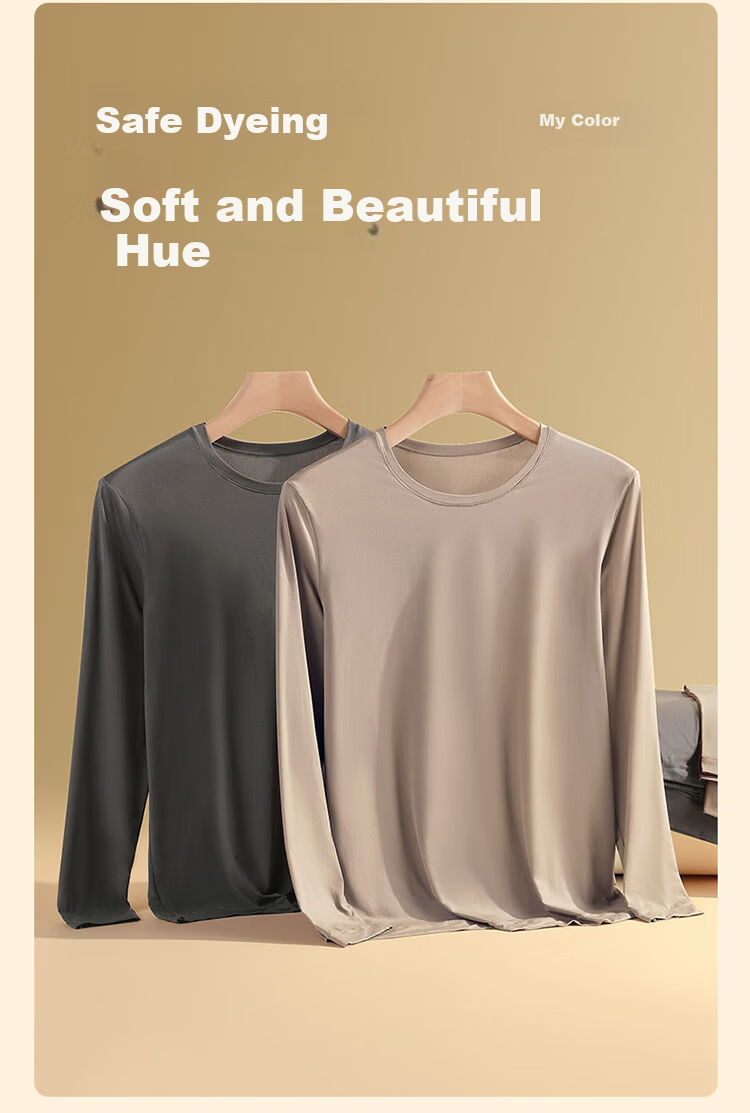 Langsha Autumn Winter Antibacterial Thermal Men's Heating Moisturizing Hyaluronic Acid Base Layer Ultra-thin Seamless Thermal Underwear Set 16