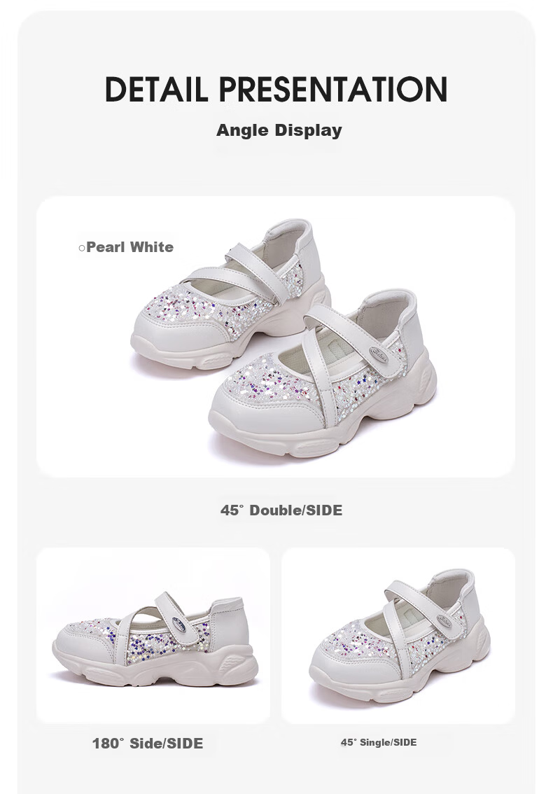 Follow Me Girls' Sports Shoes, Spring And Autumn Soft Sole Non-Slip Breathable Casual Shoes for Children, Pearl Pink, Size 34 10