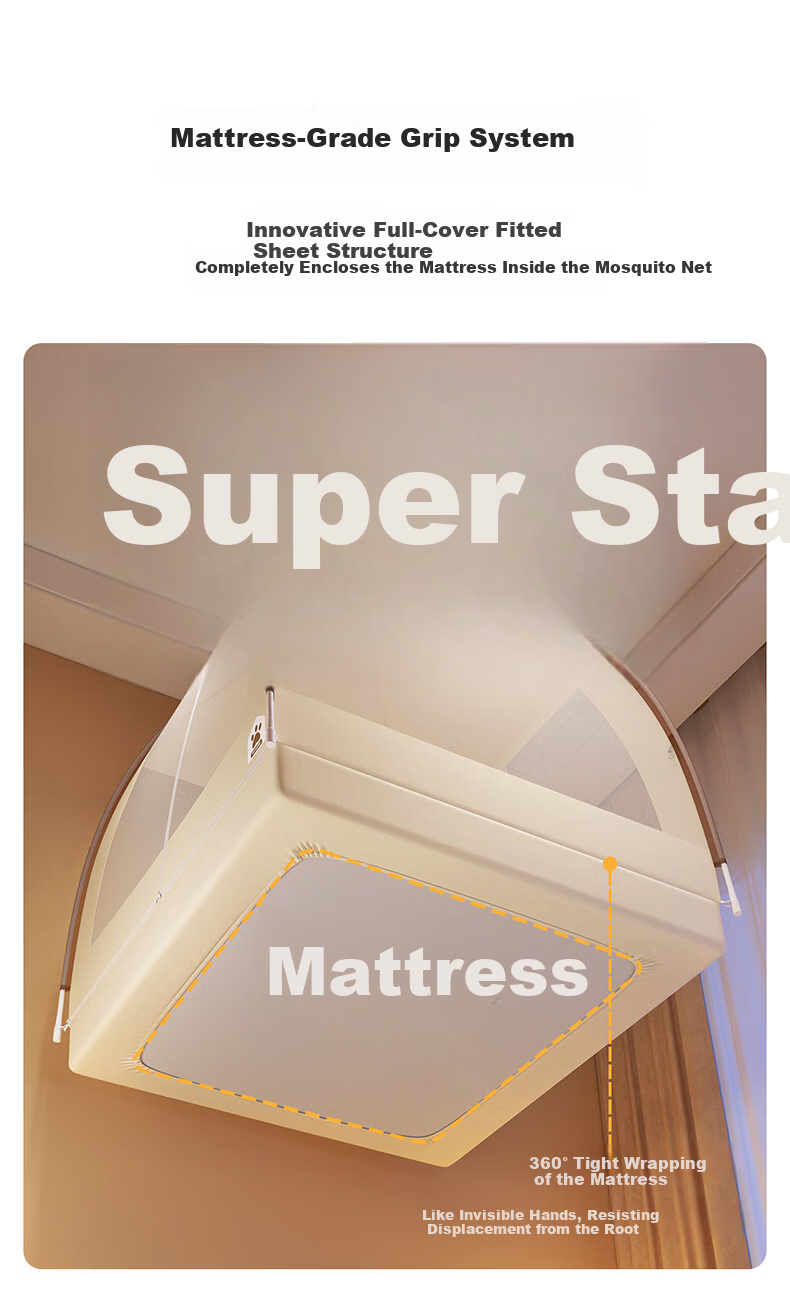 XIHAN Class A Household Mongolian Yurt Mosquito Net Double Door 1.8×2m Bed [Full Bottom Fitted Sheet, No Installation Steel Wire Frame] 2
