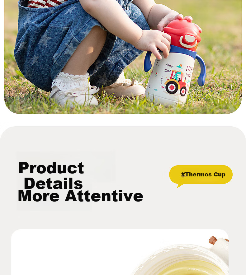 NEVS Kids Insulated Water Bottle Large Baby Direct Drinking Straw Cup School Use Kindergarten Thermos 350ml - Red 28