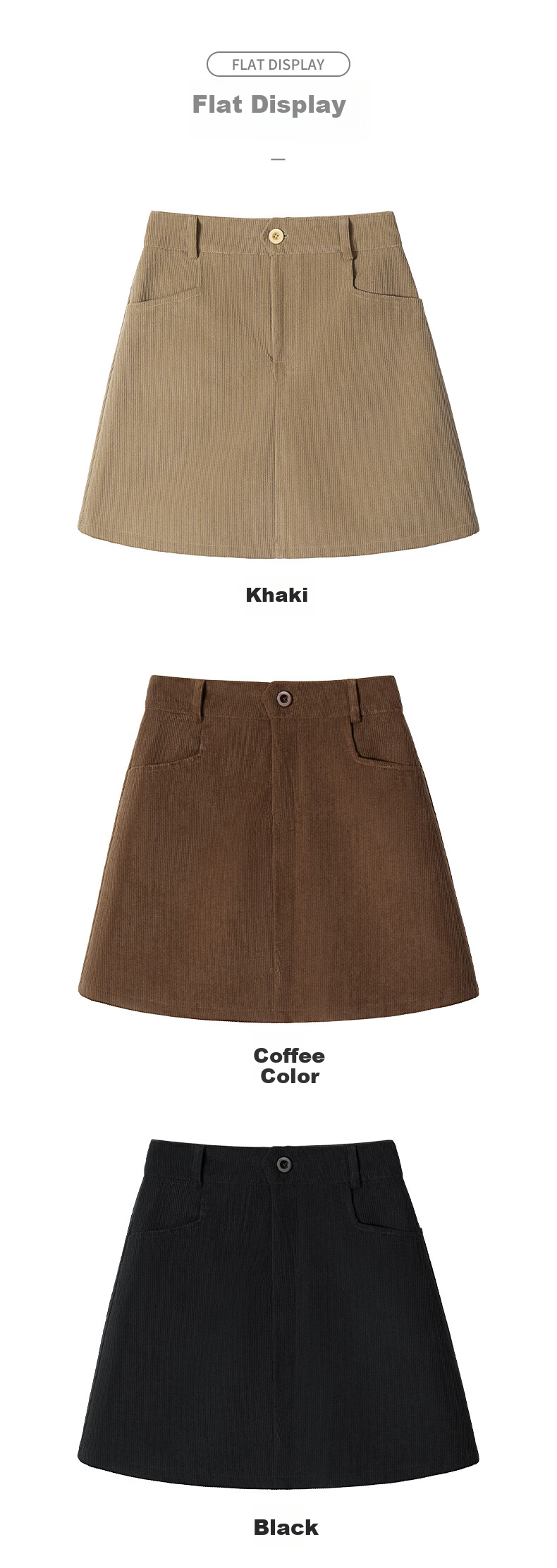 MJ STYLE Corduroy Mini Skirt for Women 2026 Spring Autumn New Korean A-Line High Waist Slim Fit Petite College Style Skirt 13