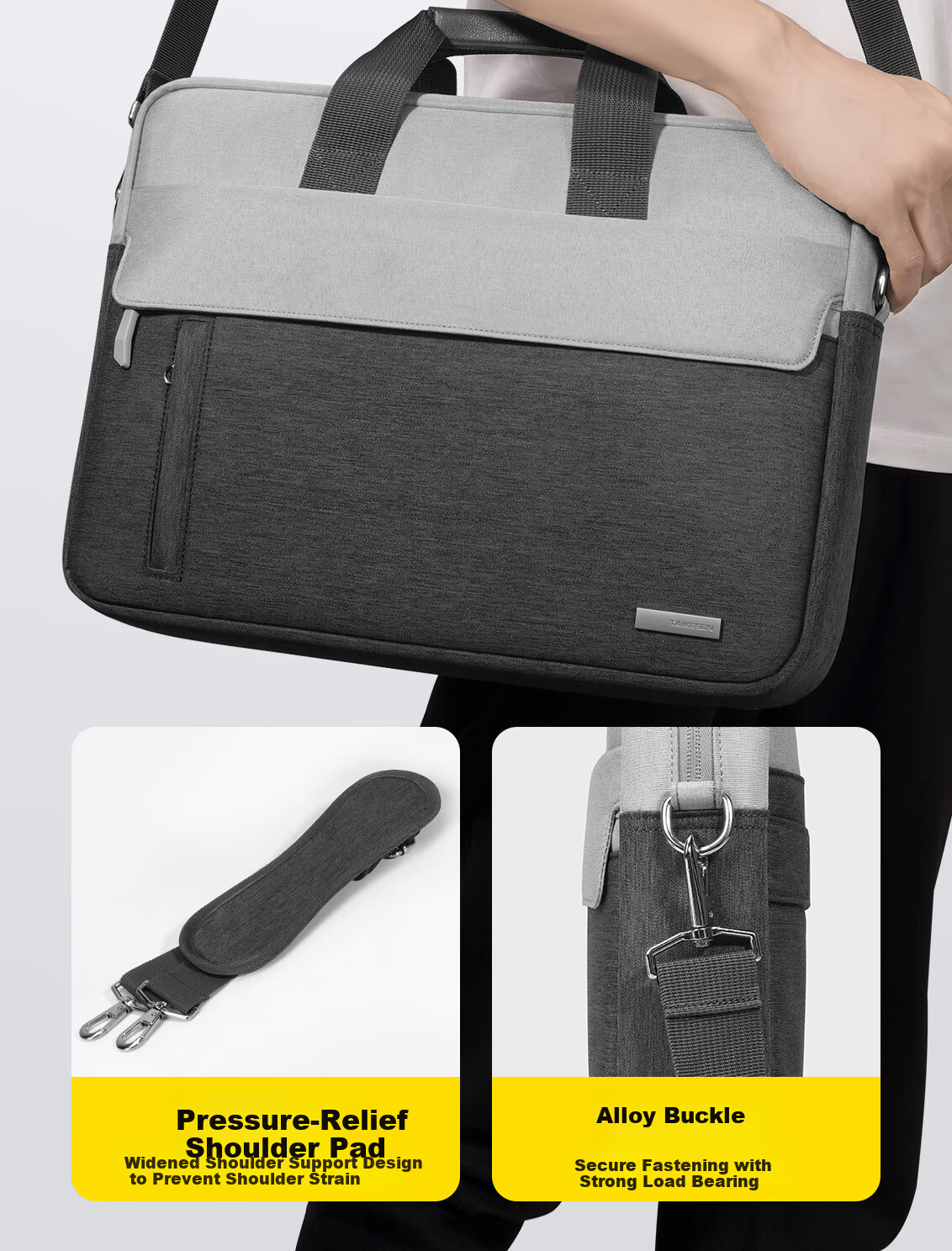 Taikesen 16-inch Laptop Bag Large Capacity Briefcase for Men and Women Compatible with Huawei Apple Lenovo Commuter Bag 10