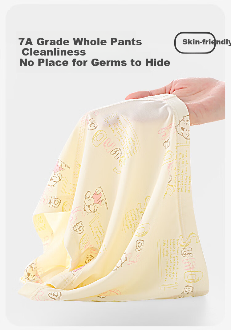 Jiusuiban 7A Antibacterial Children's Underwear Girls Smooth 50S Modal Boxer Briefs Kids Silk Crotch Class A Cartoon Shorts 4
