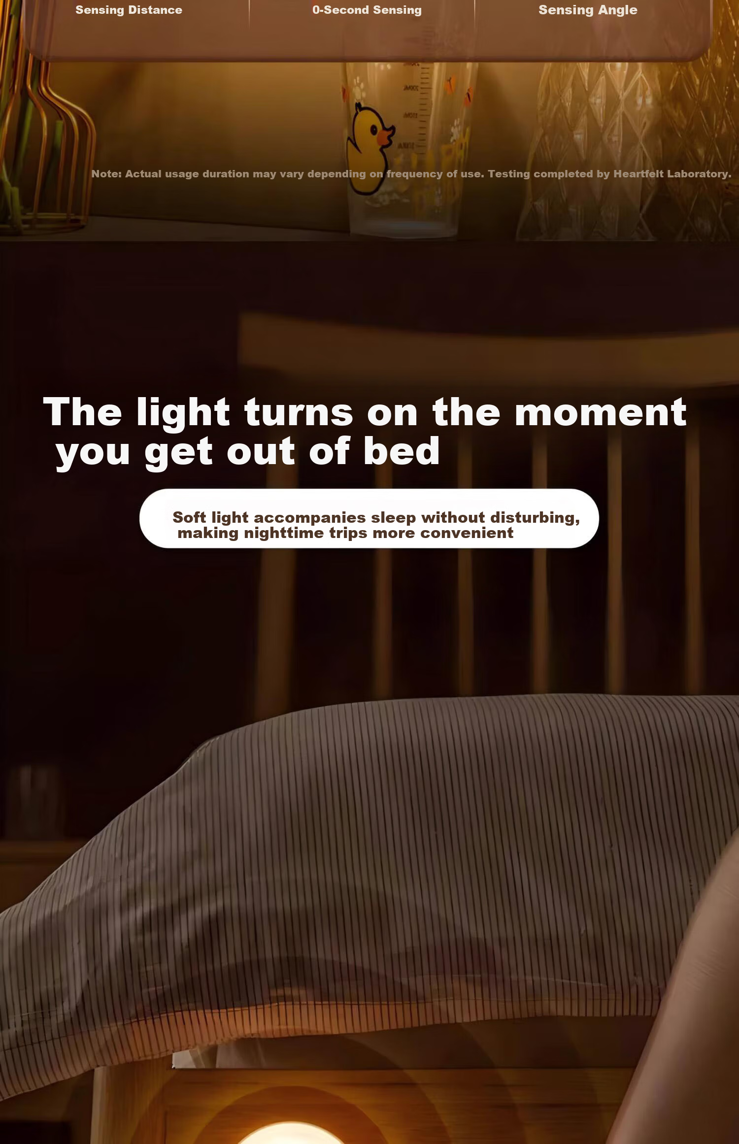 Heart Lock Sensor Night Light Rechargeable Magnetic Long Battery Life for Bedroom Closet Corridor Nursing Nighttime Use 7