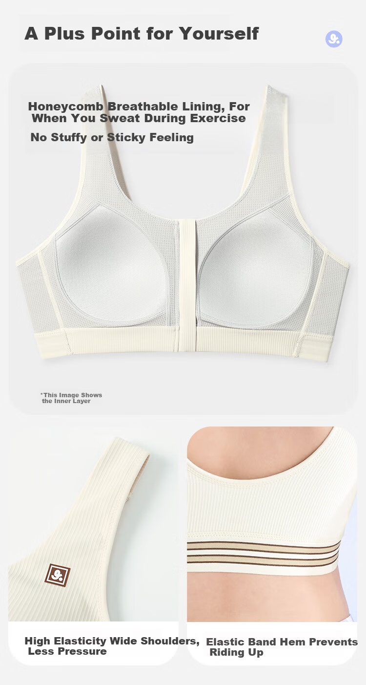 Jiusuiban Front Zipper Sports Bra for Girls 15-18 Years Old Shockproof Fitness Training Yoga Vest 10