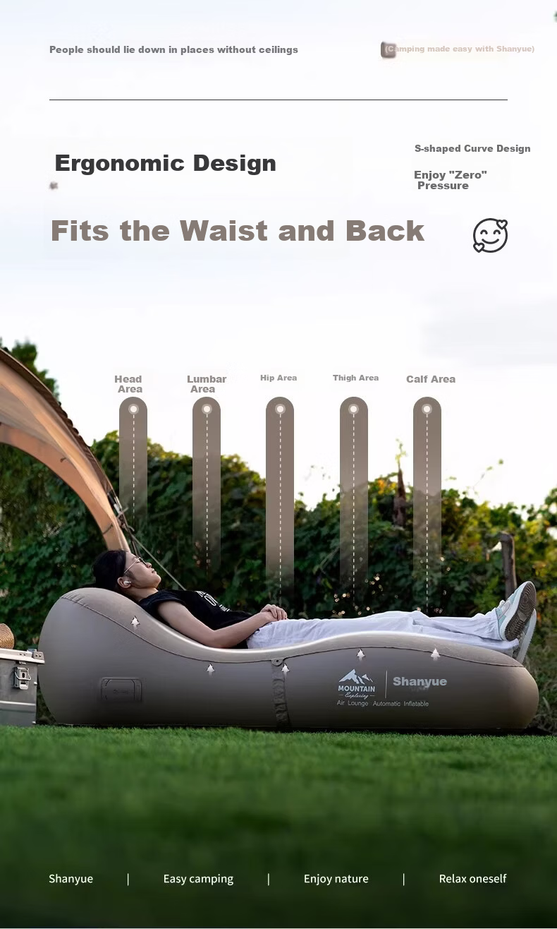 Shanyue Automatic Inflatable Sofa Outdoor Mattress Air Bed Lazy Portable Camping Mattress Single Recliner Inflatable Bed 4