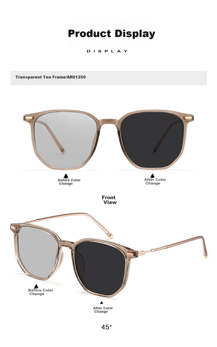 Bertha Women's Sunglasses High-End Polarized UV Protection Photochromic Square Round Face Slimming Sun Glasses for Women 15