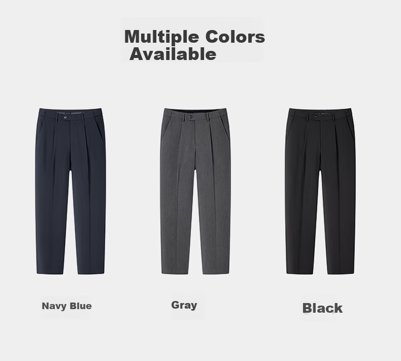 ROMON [Wrinkle-Resistant And No-Iron] Men's Dress Pants, New Style for Young And Middle-Aged Men, Straight-Leg Loose Business Cargo Trousers, Casual Pants for Me 10