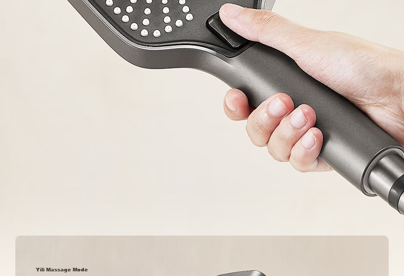 Anhua Bathroom Shower Set Brass Body Pressurized Piano Key Gun Gray Round Tube N4S9048GGW 24