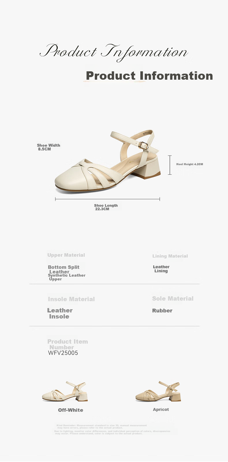 RED DRAGONFLY Women's Sandals, Summer Elegant Chunky Heel Commuter Women's Hollow Shoes WFV25005, Beige, Size 35 6