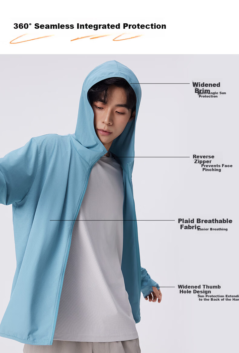 JEANSWEST LIFE Men's Summer Solid Color Cooling Sun Protection Jacket Sports Quick-Dry Breathable Moisture-Wicking High Elastic Wrinkle-Resistant Jacket C 7