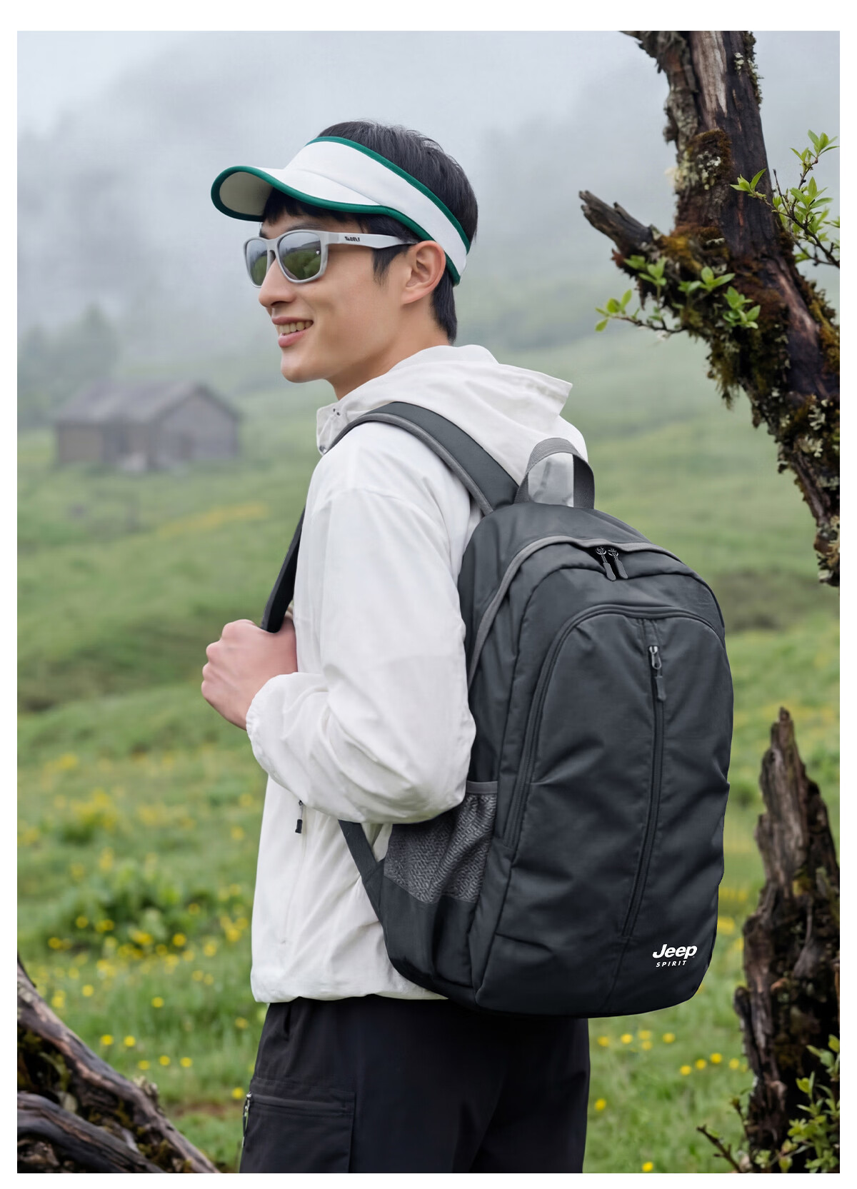 JEEP SPIRIT Lightweight Foldable Hiking Backpack Men's Outdoor Waterproof Large Capacity Lightweight Rucksack 16