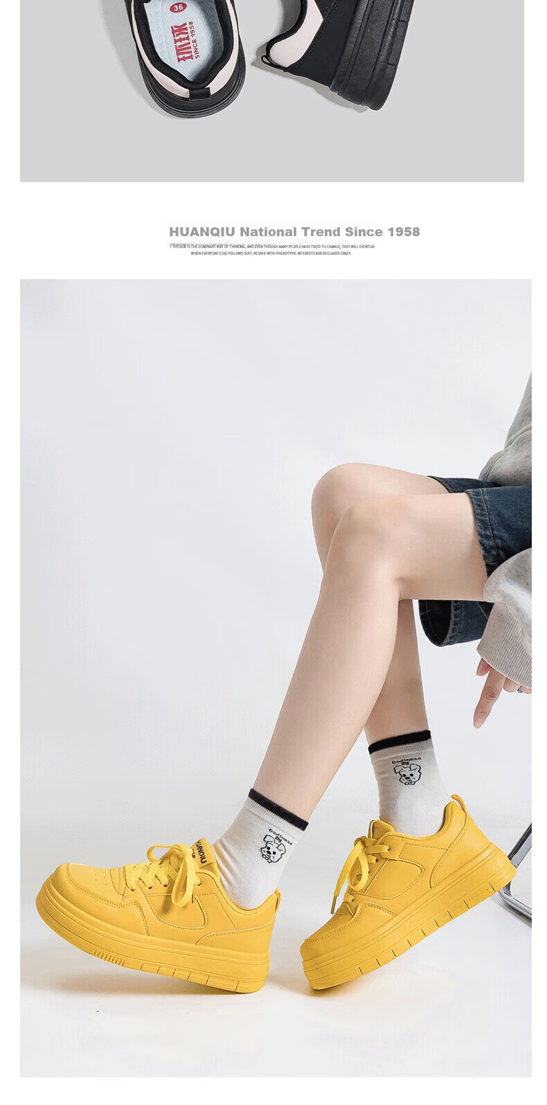 Global Original Black Matte Women's Shoes 2026 New Spring Korean Style Casual Thick Sole Sports Sneakers 10